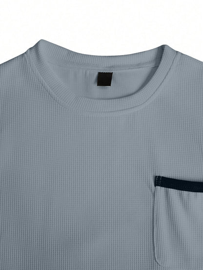 Indoprimo MenS Polyester T Shirt With Pocket Half Sleeves Round Neck Line Solid Pattern Loose Fit Classic Style And Standard Le