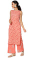 Libas Womens Printed Cotton Straight Kurta With Palazzos