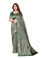 Sidhidata Womens Banarasi Jacquard Silk Saree With Unstitched Blouse Piece (Silk Kasturi Bottle Green_Bottle Green_Free Size)