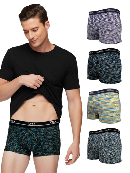 XYXX Mens Underwear Artisto IntelliSoft Antimicrobial Micro Modal Trunk Pack of 5 (Yellow & Blue ; Blue & White ; Teal & Black