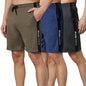 Peppyzone Mens Outdoor Quick Dry Lightweight Stretchable Combo Shorts for Men with Zip Pocket | Shorts for Men Pack of 3 Knee L