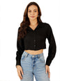 RARE Womens Solid Regular Fit Shirt (EP8089A_Black