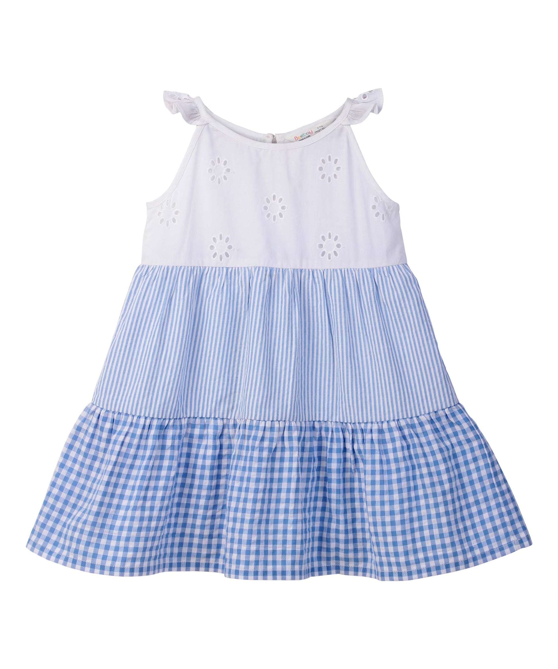 MIX-MATCH   TIERED  DRESS BLUE