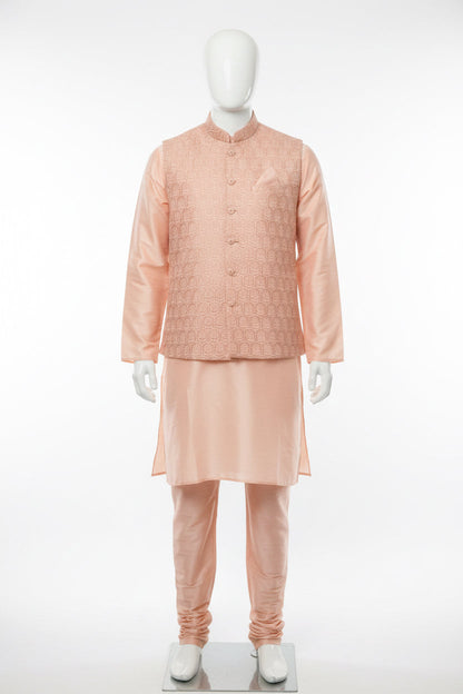 Peach kurta set | mens Kurta pajama with jacket