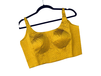 Mustard yellow sleeveless blouse