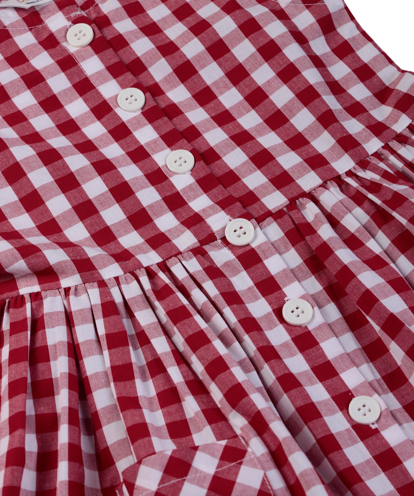 Beebay Kids Girls Y/d Check Button Through Dress Red