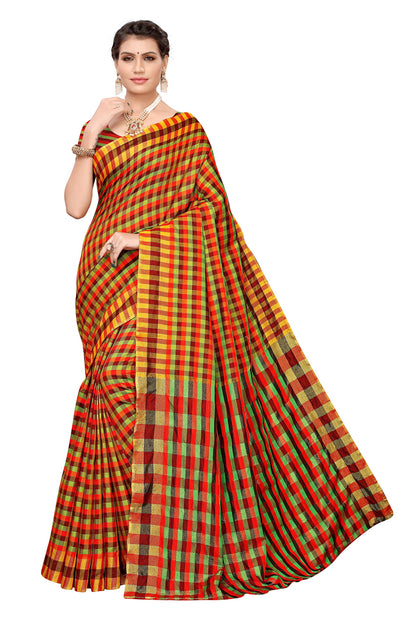 Gosriki WomenS Cotton Blend Saree (Stuti 18_Multicolor)