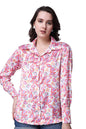 POPWINGS Printed Full-Sleeves Regular-Fit Satin Printed Shirt for Women Stylish Western Casual Wear