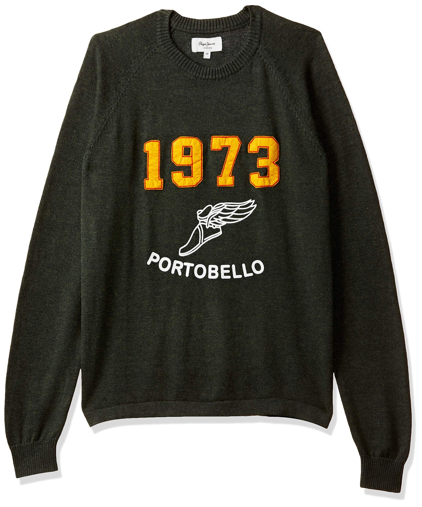 Pepe Jeans BoyS Cotton Sweater (Pibt200314_Dk-Olive_12-13 Years)