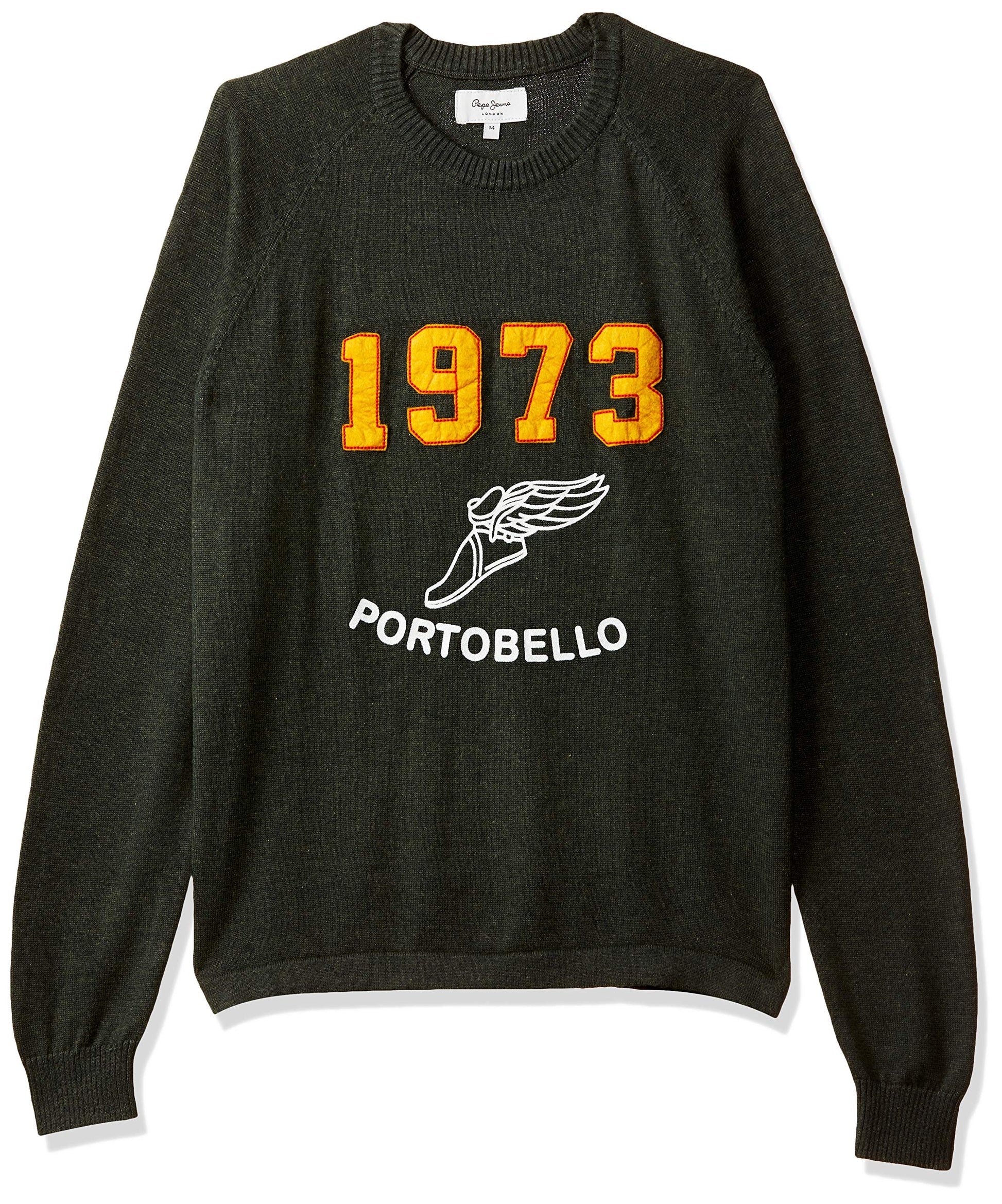 Pepe Jeans BoyS Cotton Sweater (Pibt200314_Dk-Olive_12-13 Years)