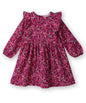 Abstract print ruffle dress MAROON