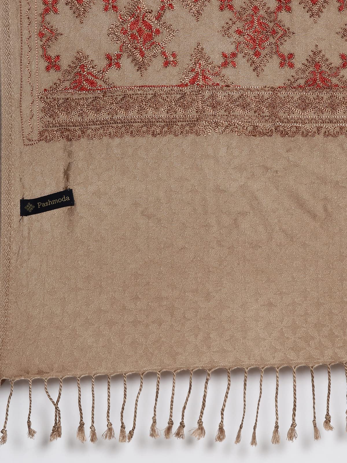 Pashmoda Women Roohani Kashmiri Aari Embroidery Stole (Size: 71X203 CM)