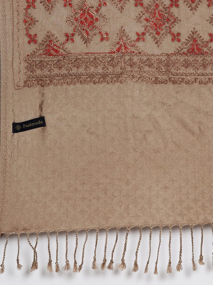 Pashmoda Women Roohani Kashmiri Aari Embroidery Stole (Size: 71X203 CM)