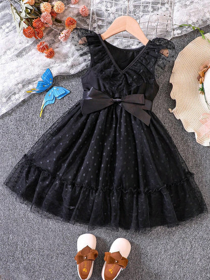 TAGAS Baby-Girls Net A-Line Knee-Length Dress