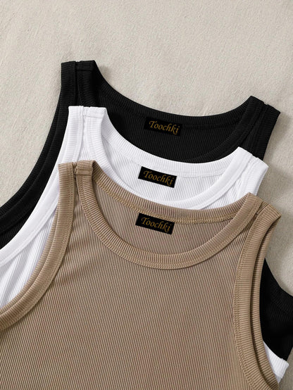 Toochki Top for Women | Spandex Crop Tops | Black White Beige Grey | Short | Western | Pack of 3 Combo