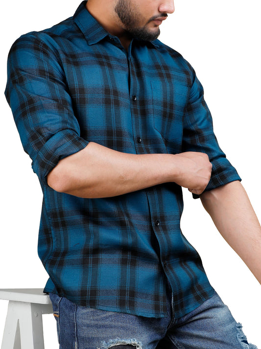 Noble Monk MenS Regular Fit Shirt | Checkered | Full Sleeves | Casual Shirt For Men
