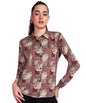 POPWINGS Printed Full-Sleeves Regular-Fit Polyester Printed Shirt for Women Stylish Western Casual Wear