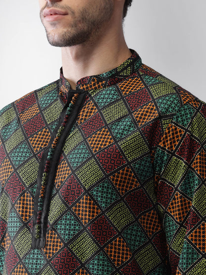 Kisah Mens Printed Cotton Blend Kurta  Traditional Ethnic Wear Kurta For Men For Weddings & Festivals