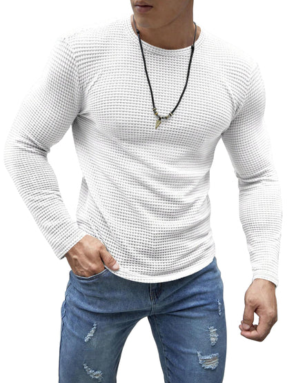 Noble Monk MenS Relax Fit Cottonblend Full Sleeve Solid T-Shirt For Men |Round Neck Full Sleeve T Shirts For Men White