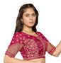 Pujia Mills Womens Readymade Blouse Multi Golden codding Sequence Embroidery Work Indian Ethnic Designer Stitched Readymade Sar