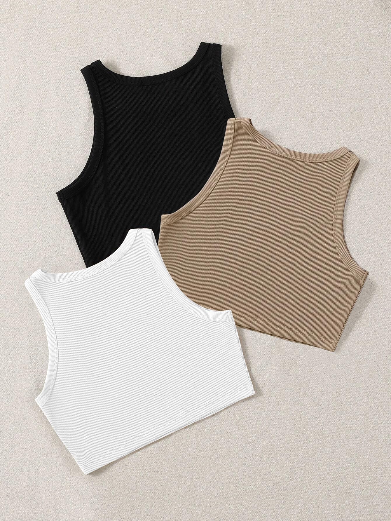 Toochki Top for Women| Crop Top for Women | Short Top for Women | Tops | Lycra Top for Women | Pack of 3 Tops for Women | Strach