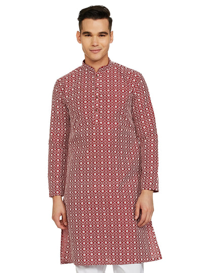 Be Active MenS Traditional Embroidered Lucknowi Full Sleeves Kurta || Cotton Kurta For Men || Men Kurta For Wedding || Kurta Fo