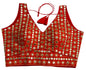 Pujia Mills Womens Readymade Blouse Sleeveless Blouse Embroidery jari Work Mirror Blouse Handwork Readymade Saree Blouse for Wo