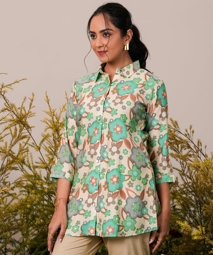 Libas WomenS Printed A-Line Kurtis (37076_Cream