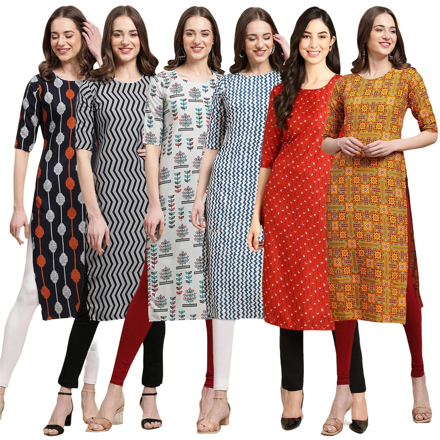 Pinkmint WomenS Crepe Solid Regular Kurti (Ks01_Multicolor1