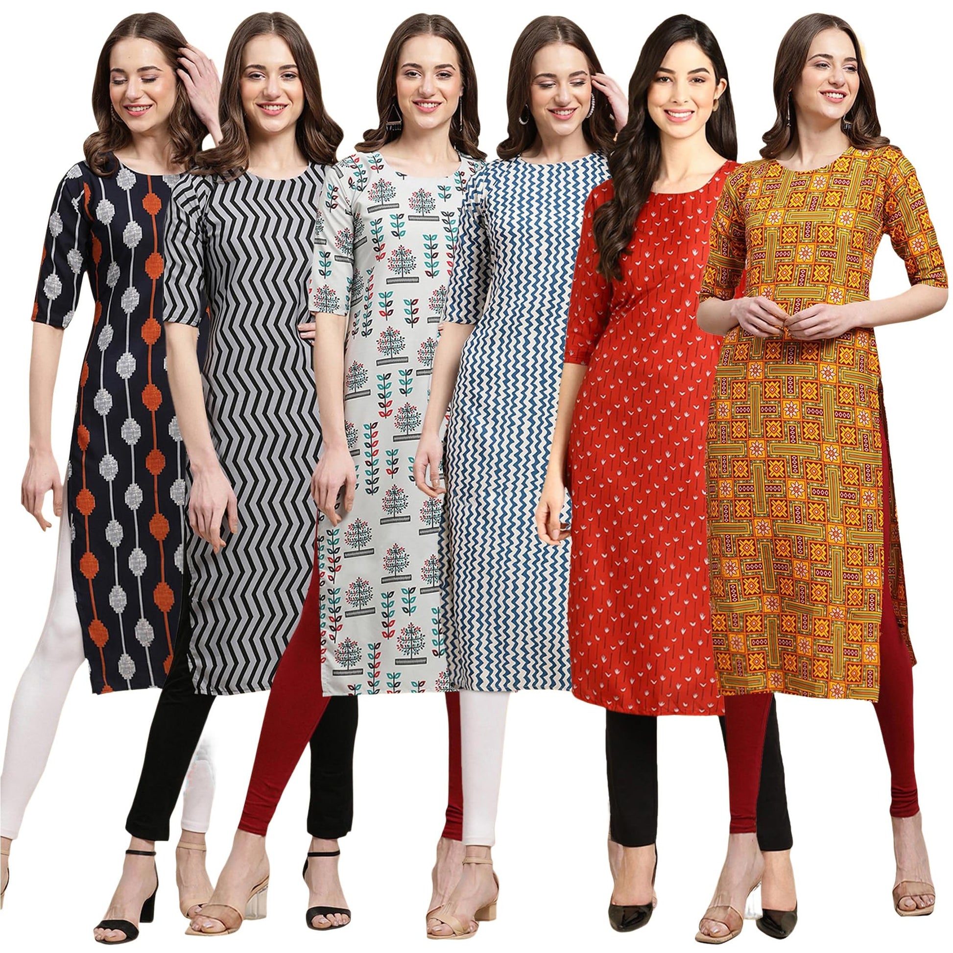 Pinkmint WomenS Crepe Solid Regular Kurti (Ks01_Multicolor1