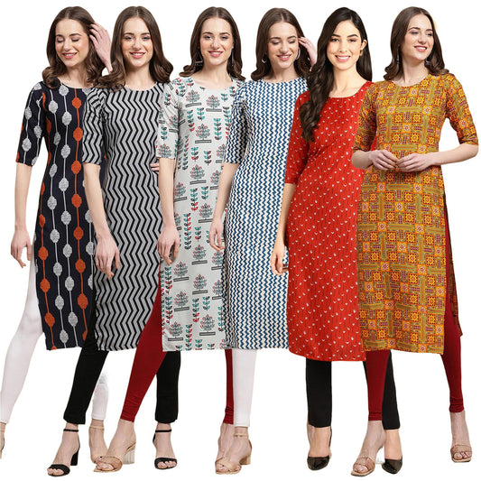Pinkmint WomenS Crepe Solid Regular Kurti (Ks01_Multicolor1