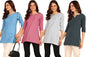 Dsk Studio WomenS And GirlS Striped Short Kurti With Notch Neck 3/4 Sleeves Straight Hem Length | Short Kurti For Women Latest