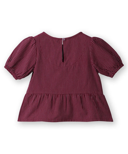 Beebay Kids Girls Pinstriped peplum co-ord set Maroon