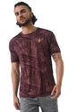 Campus Sutra Mens Maroon Dri-Fit Graphic Printed Half Sleeve Activewear T-Shirt Regular Fit for Casual Wear | Modern Clothing T