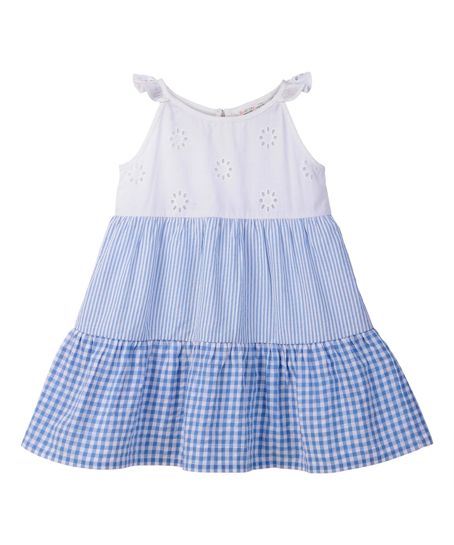 MIX-MATCH   TIERED  DRESS BLUE