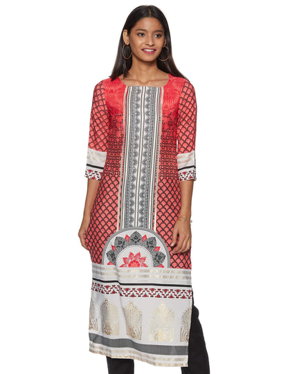 W for Woman Women Crepe Straight Regular Kurta