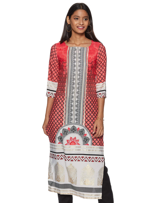 W for Woman Women Crepe Straight Regular Kurta