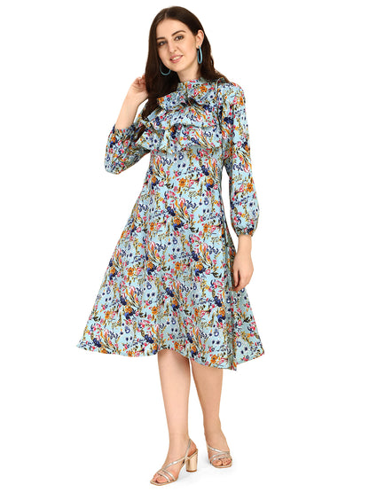 Oomph! WomenS Western & Fusion Wear Midi Dresses For Women, Blue - Md310