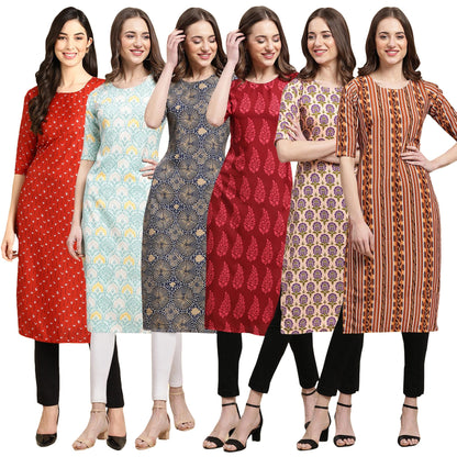Pinkmint WomenS Crepe Solid Regular Kurti (Ks01_Multicolor6