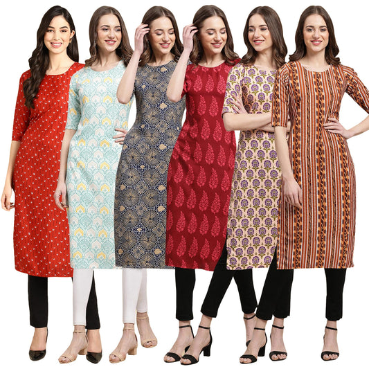 Pinkmint WomenS Crepe Solid Regular Kurti (Ks01_Multicolor6