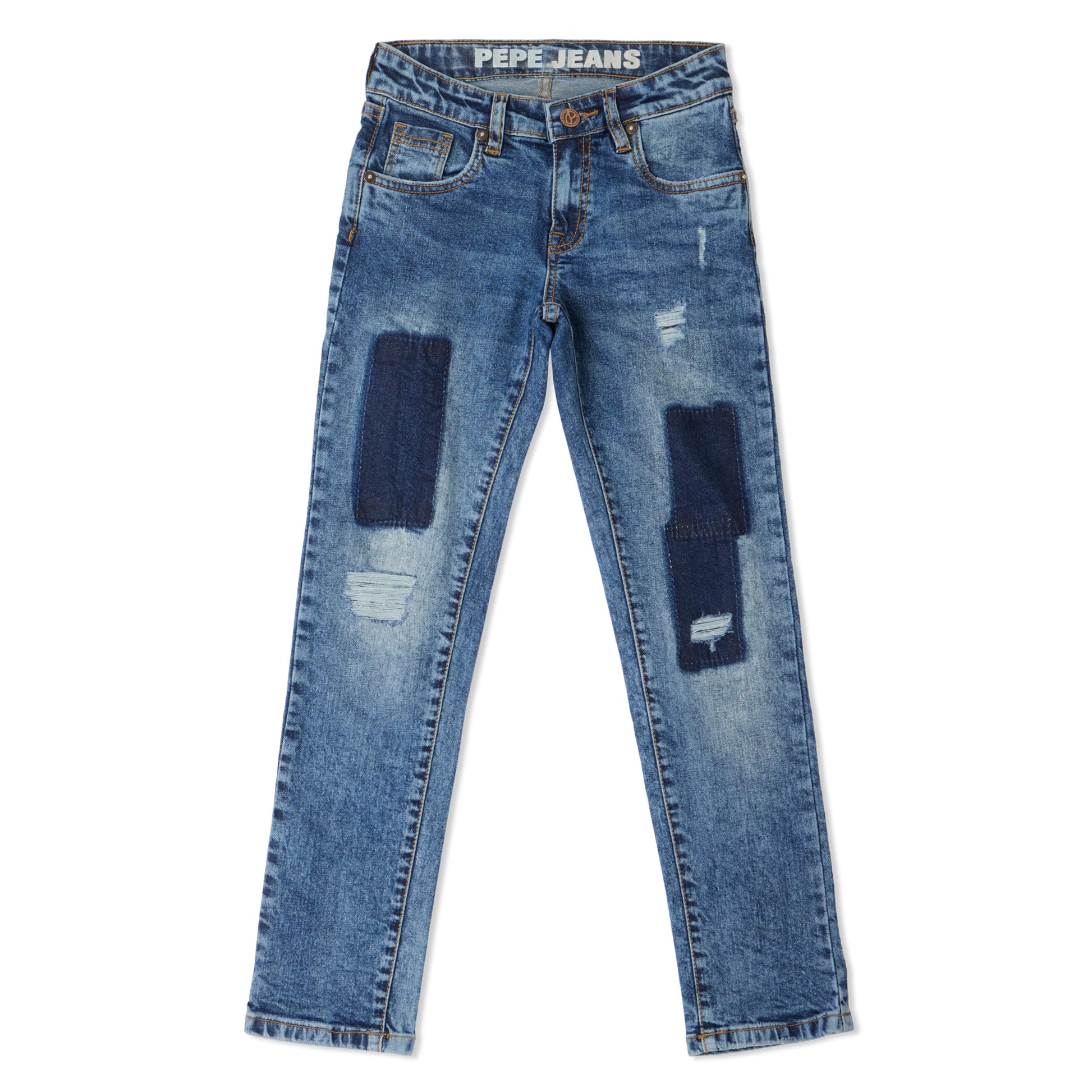 Pepe Jeans BoyS Slim Fit Cotton Blend Jeans (Pb201941Q0500014_Blue_14 Years-15 Years)