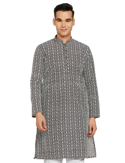 Be Active MenS Traditional Embroidered Lucknowi Full Sleeves Kurta || Cotton Kurta For Men || Men Kurta For Wedding || Kurta Fo