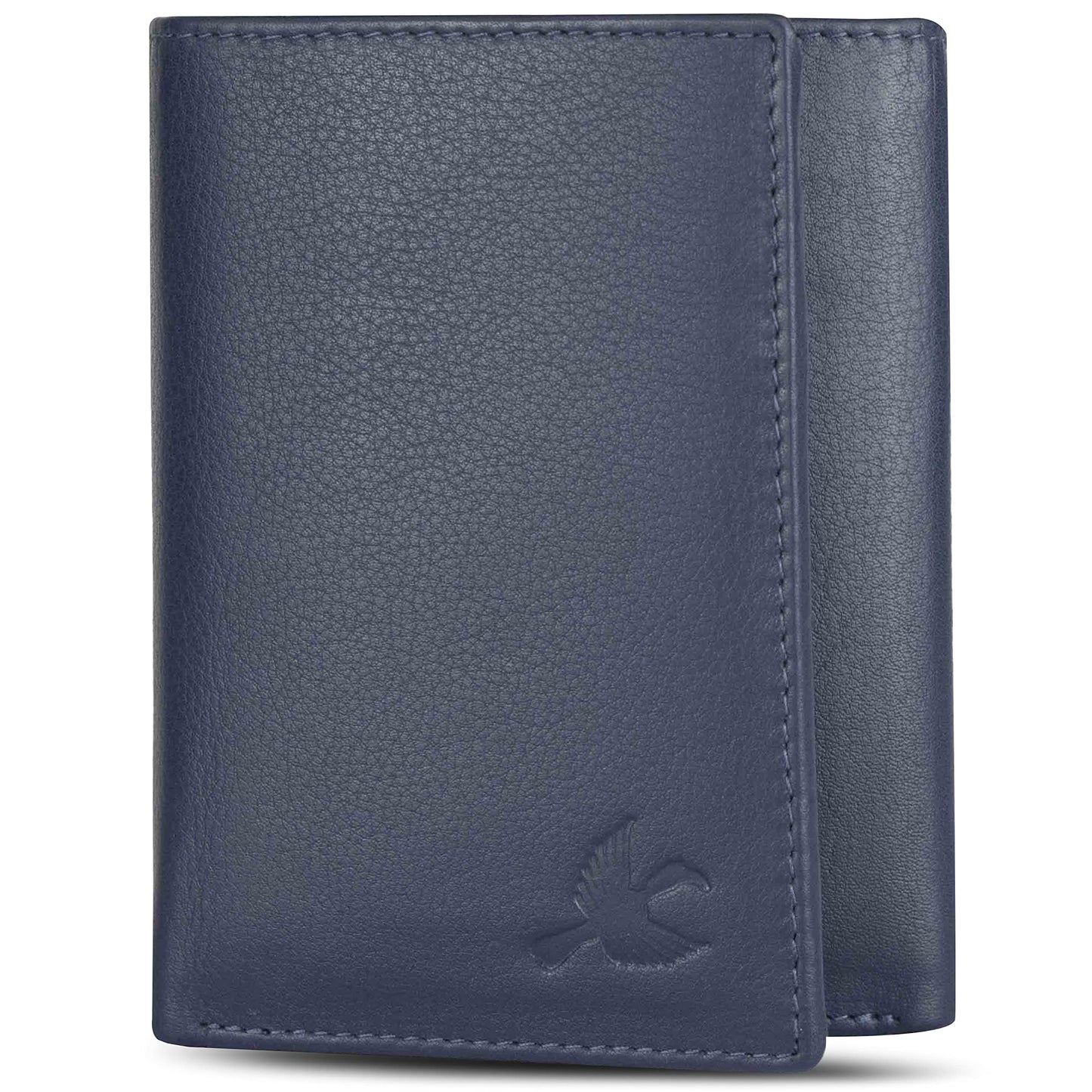 HORNBULL Leather Mens Wallet, Navy, Casual