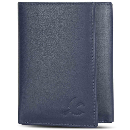 HORNBULL Leather Mens Wallet, Navy, Casual
