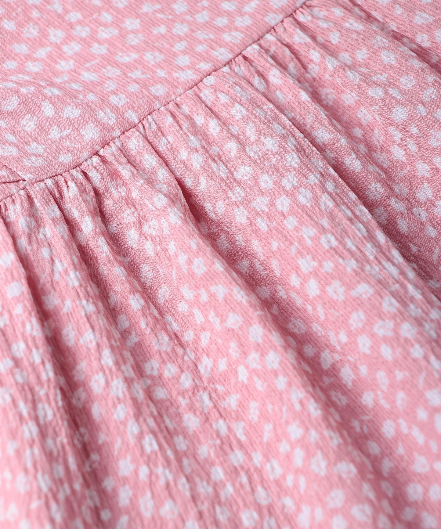 Beebay Kids Girls Abstract Print Ruffle Dress Light Pink