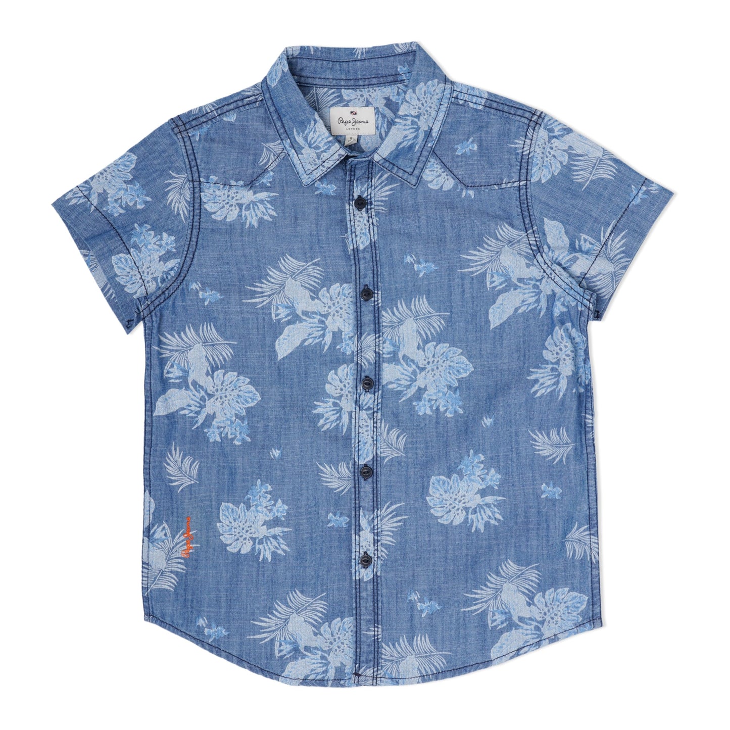 Pepe Jeans BoyS Regular Fit Shirt (Pb302428G2200016_Mid Lt Wash Denim