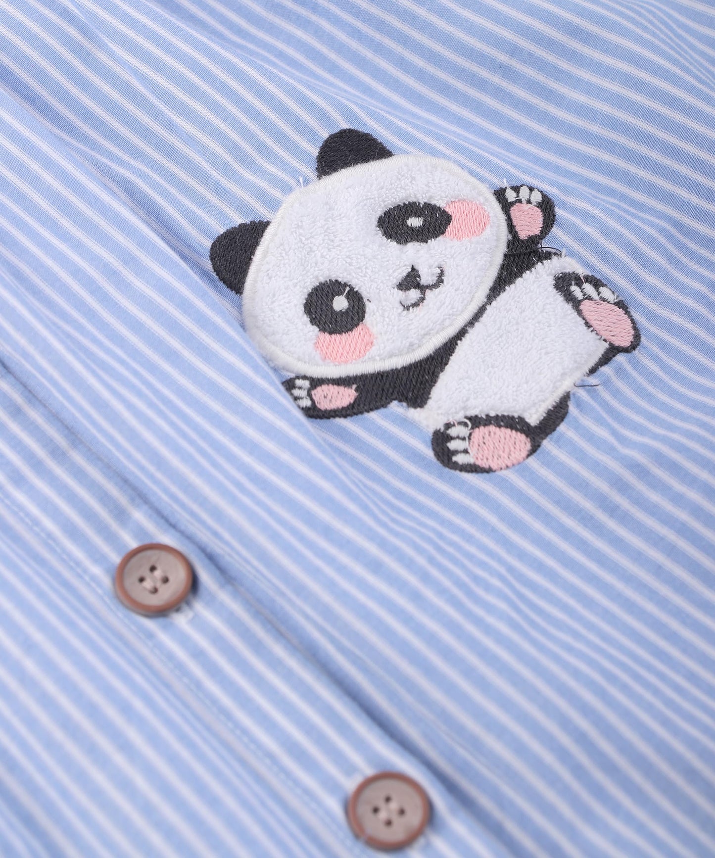 Beebay Kids Girls Panda Applique y/d Dress Blue