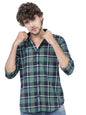 Ketch MenS Slim Fit Shirt (Khsh000058_Navy Blue/Mint