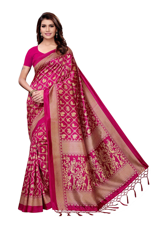 Gosriki WomenS Silk Saree (Khwab-Pink