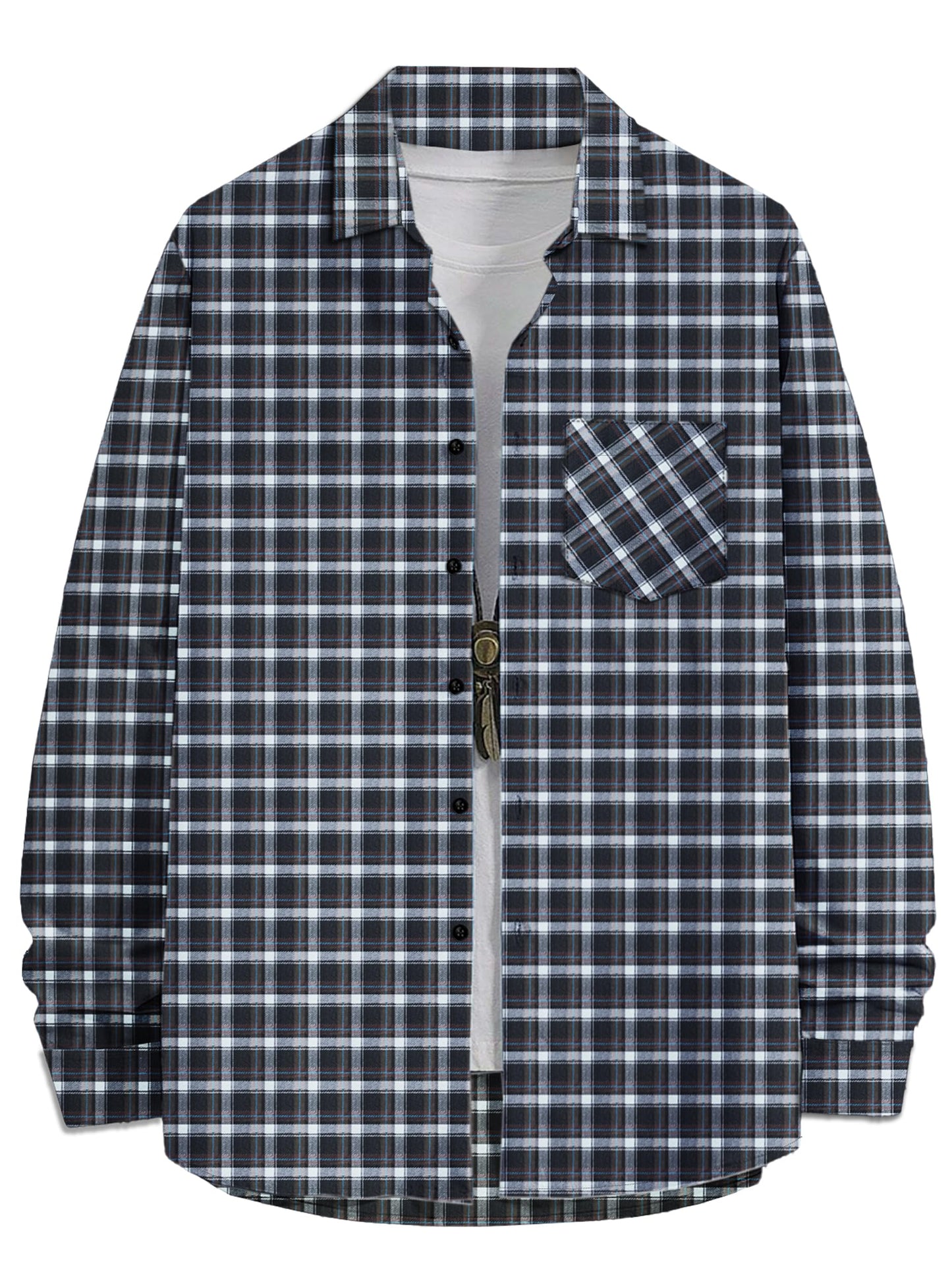 Noble Monk MenS Regular Long Sleeve Cotton Check Shirt | Casual Shirt With Spread Collar